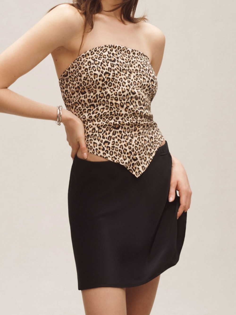 Anthropologie Tilda Mini Satin Slip Skirt in Black NWT Size S